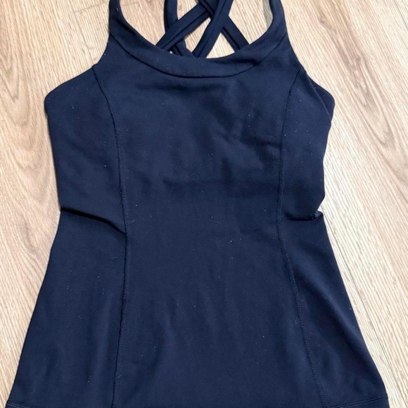 Tops - Lululemon Strappy Criss Cross Back Padded Yoga Tank Top Black Women Size 4